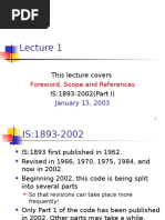 Foreword, Scope and References: This Lecture Covers IS:1893-2002 (Part I)