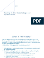 Intro To Philosophy Reading: A Brief Guide To Logic and Argumentation'