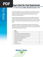 Preparing To Meet The Final Requirements: of The Food Safety Modernization Act