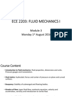 Ece 2203: Fluid Mechanics I: Monday 1 August 2016