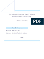 La Volupté Des Mots Dans La Clélie de Mme. Scudéry. Tesis