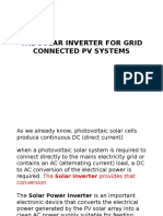 The Solar Inverter For Grid Connected PV Systems