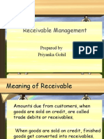 Receivable Management: Prepared by Priyanka Gohil