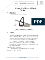 Practical Course: Coefficient of Kinetic Friction: Objectives