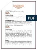 Research Methods - STA630 Fall 2006 Assignment 06 Solution