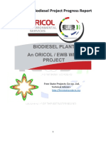 EWB-Wits Biodiesel Progress Report (In Partnership With Oricol Environmental Services and Free State Projects Co-Op. LTD)