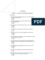 Test Database Chapter 11 - Procurement and Supplier Management