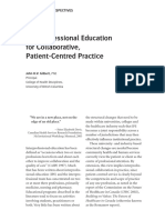 Interprofessional Education For Collaborative, Patient-Centred Practice