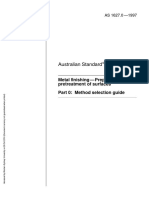 Australian Standard: Metal Finishing - Preparation and Pretreatment of Surfaces Part 0: Method Selection Guide