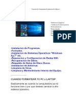 Formateo de Computadora E Instalación de Software