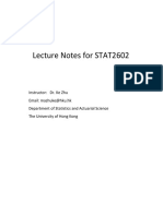 Lecture Notes For STAT2602