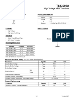 High Voltage NPN Transistor: Product Summary