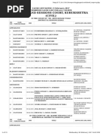 District and Sessions Court, Kurukshetra (Civil) : CAUSE LIST DATED: 9 February, 2017 Combined Cause List For All Courts