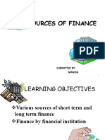 Sources of Finance