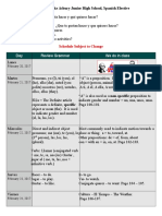 Day Review Grammar We Do in Class: Schedule Subject To Change