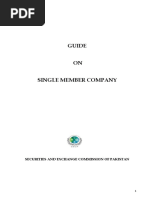 Guide ON Single Member Company: Securities and Exchange Commission of Pakistan