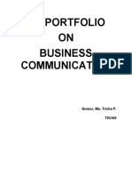 My Portfolio ON Business Communication: Gomez, Ma. Trisha P. T05309