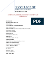 Management Accounting - Costing and Budgeting (Edexcel)