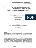 Studying The Mediating Role of Knowledge Management Practices in The Effect of Human Capital On Organizational Innovation