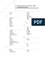 List of Countries Whose Citizens Are Eligible For UNEJ Scholarship Program