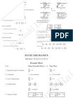 Fluid Mechanics Formula Sheet