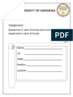 Spearman's Rank Formula and One Example of Spearman's Rank Formula