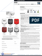 Excel Dryer XLERATOR Spec Sheet