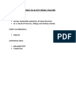 Findings in Acute Renal Failure