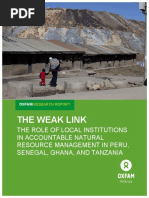 The Weak Link: The Role of Local Institutions in Accountable Natural Resource Management in Peru, Senegal, Ghana, and Tanzania