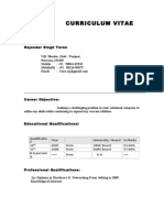 Curriculum Vitae: Rajender Singh Turan