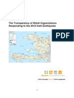 Report On Transparency of Relief Organizations Responding To The 2010 Haiti Earthquake