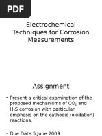 Electrochemical Techniques For Corrosion Measurements