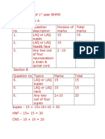 Paper Pattern of 1st Year BHMS