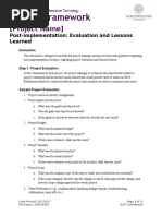 Evaluation and Lessons Learned v061111