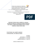 Propuesta Técnica para El Diseño de La Línea de Distribución Aérea de 1200 Metros en Media Tensión de 30KV Desde La Subestación Bambúes Hasta El Centro Comercial Parque Cerro Verde