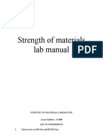 Strength of Materials Lab Manual: 1. Tension Test On MS Bar and HYSD Bars