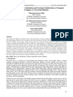 Examining Stress, Job Satisfaction and Customer Satisfaction in A Transport Company (A Case From Pakistan)