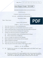 CS1351 AI Question Paper May June 2014