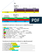 Les Adjectifs Possessifs