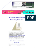 Blooms Taxonomy of Learning Domains The Cognitive Domain