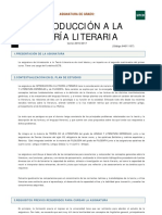 Introducción A La Teoría Literaria (Plan de Estudios)