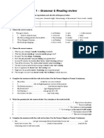 Unit 1 - Grammar & Reading Review