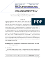 A Study of The Weak Form of Market Efficiency in India With Special Reference To Realty Sector