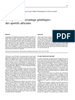 Le Mythe de L' Avantage Génétique Des Sportifs Africains