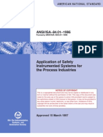 ANSIISA-84.01-1996 - Application of SIS For Process Industri