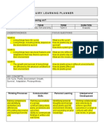 Unit of Inquiry Planner