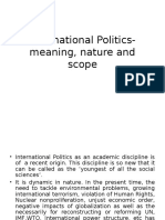 International Politics Meaning Nature and Scope