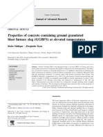 Properties of Concrete Containing Ground Granulated Blast Furnace Slag (GGBFS) at Elevated Temperatures