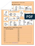 Vocabulary Matching Worksheet Action Verbs