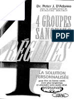 4 Groupes Sanguins - 4 Régimes